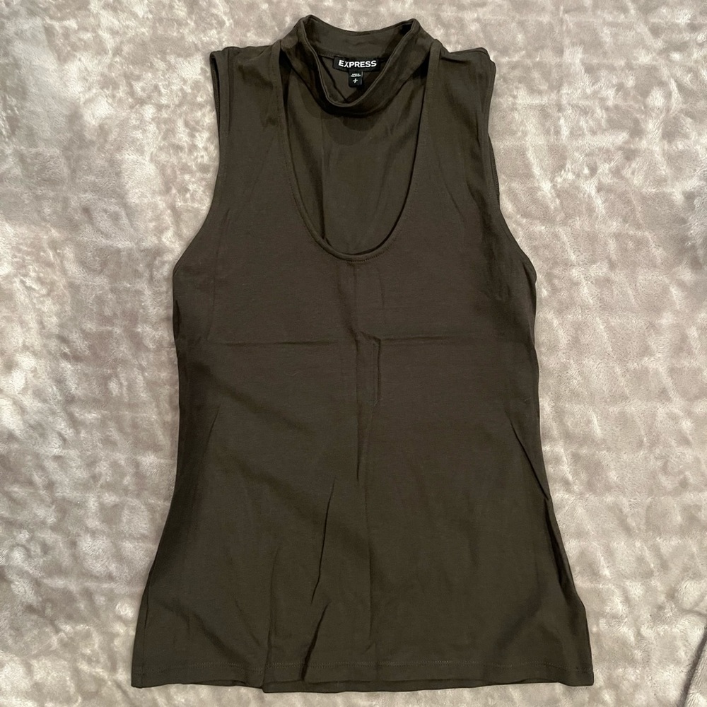 Olive green fitted tank top